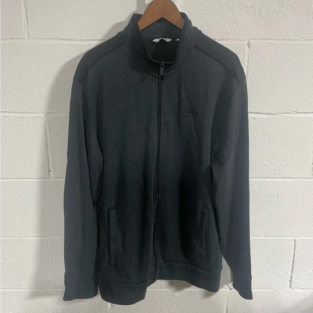 Calvin Klein Black Full Zip Up Lightweight Active Jacket Sz XL